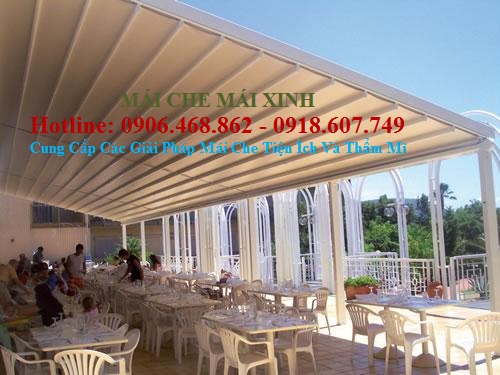 Mái xếp di động thích hợp cho việc che mát hàng quán để kinh doanh